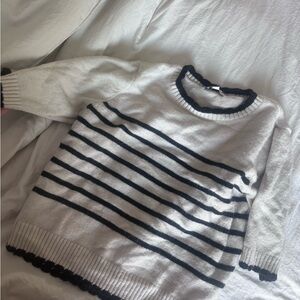 Nanette Lepore Black and White Striped Sweater